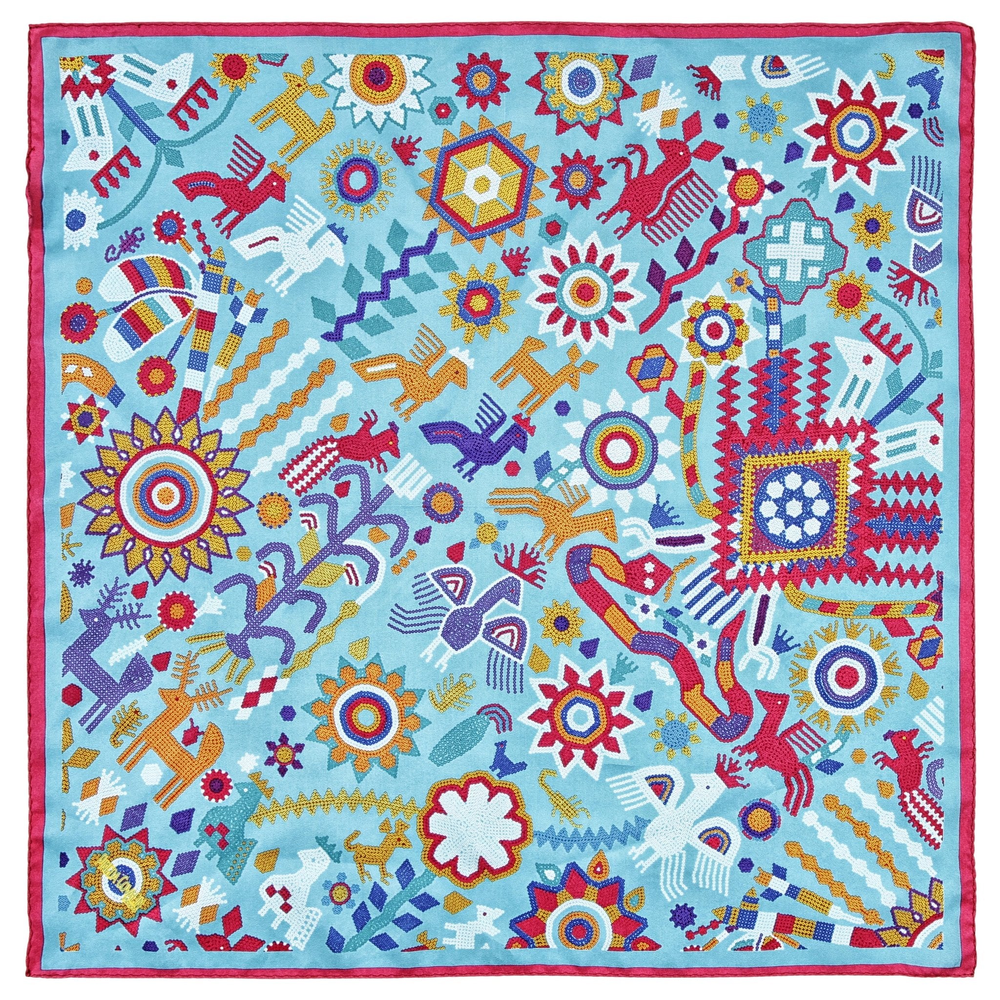 SMALL SILK SCARF - HUICHOL SPIRIT – Pineda Covalin US