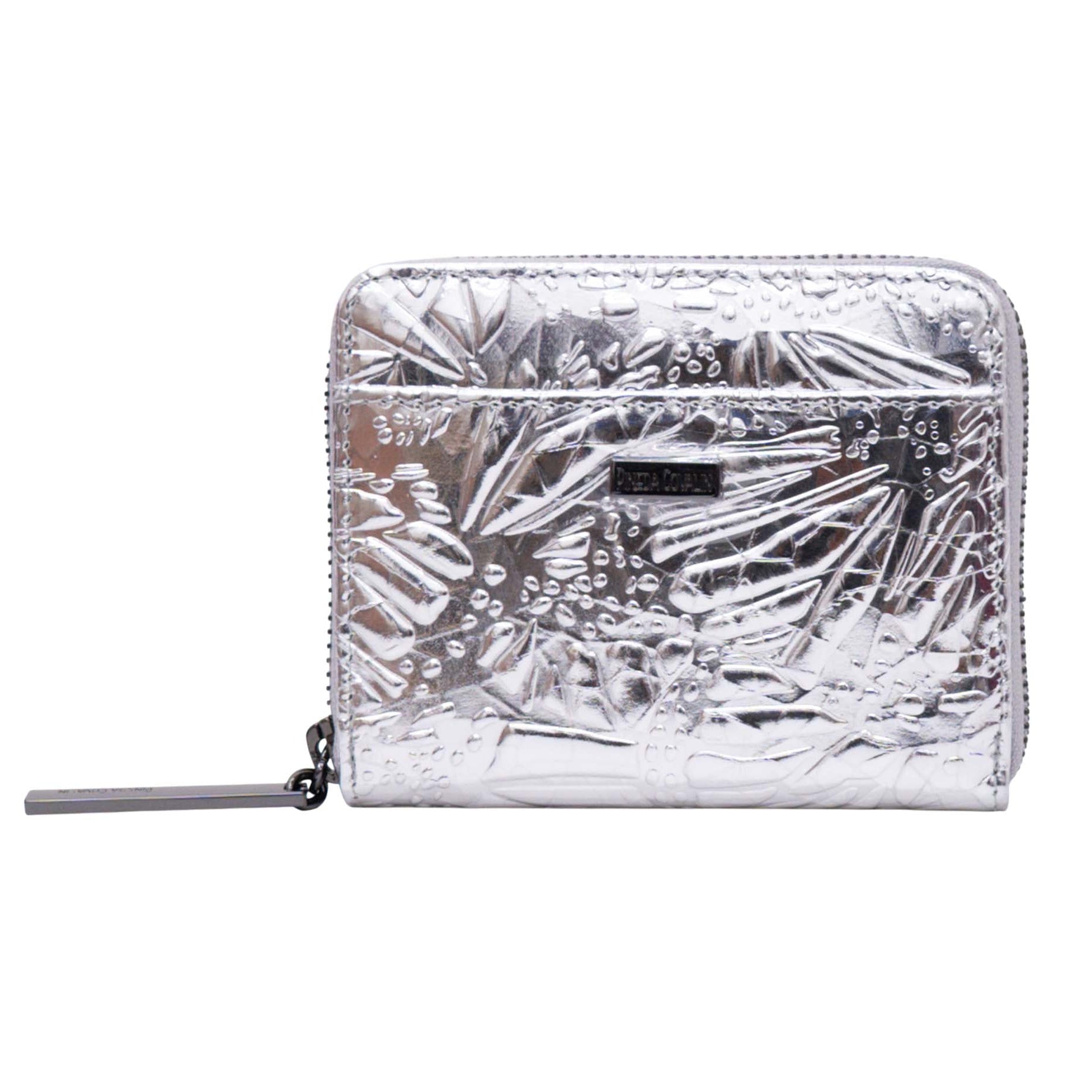LEATHER WALLET - SILVER ENGRAVED BUTTERFLY - Pineda Covalin US