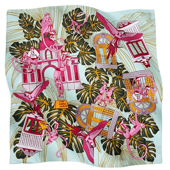 SMALL SILK SCARF - JUNGLE GUARDIAN MONKEYS – Pineda Covalin US