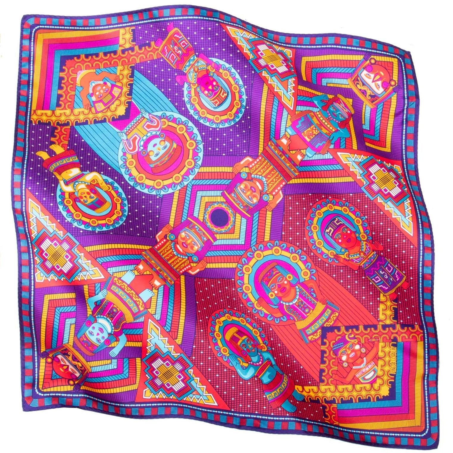 i*a様 apolina Headscarf SMALL SILK SCARF - SMILING FACES - Pineda Covalin US