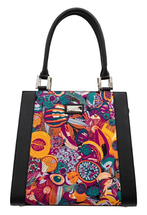 MEXICAN FRUIT YAAB BAG WITH BLACK LEATHER