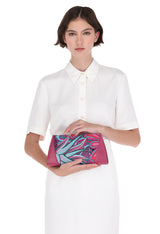 CACTACEOUS SANCTUARY SEN CLUTCH WITH PINK LEATHER