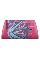 CACTACEOUS SANCTUARY SEN CLUTCH WITH PINK LEATHER