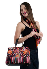 Pineda Covalin US Saffiano Satchel Bag Kaxan Ephemeral Art
