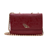 Pineda Covalin US Embossed Leather Crossbody Bag Dragonfly