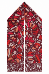DOUBLE SIDED LONG JACQUARD SCARF - VITRAL BUTTERFLY