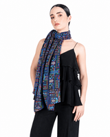 DOUBLE SIDED LONG SILK SCARF - TEOTIHUACAN