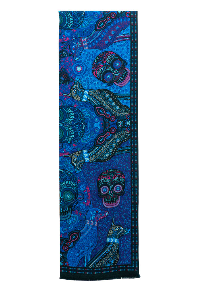 DAY OF THE DEAD MICTLAN SCARF DOUBLE SIDED SHAWL