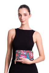 Pineda Covalin US Saffiano Large Wallet Embroidered Butterfly