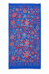 JACQUARD SILK SHAWL-  HUICHOL ART