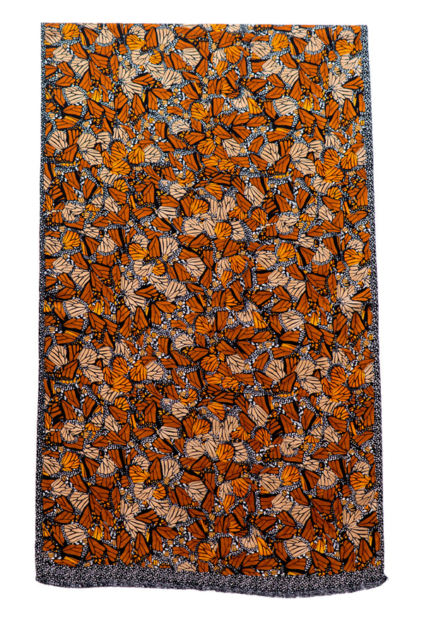 MONARCH BUTTERFLY JACQUARD SILK SHAWL