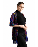 SILK SHAWL WITH VELVET - AXOLOTS