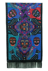 DAY OF THE DEAD MICTLAN SHAWL WITH VELVET