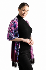 SILK SHAWL WITH VELVET - ISTMO