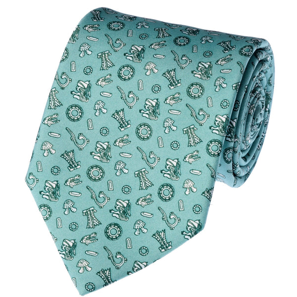 SILK TIE ATETLCO MURAL TEOTIHUACAN - Pineda Covalin US