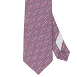 Purple patterned silk tie