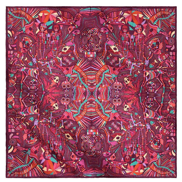 TRIP TO MICTLAN LARGE SCARF – MEXICAN CULTURAL PRINT OVERSIZED FASHION SCARF FOR WOMEN - Pineda Covalin US