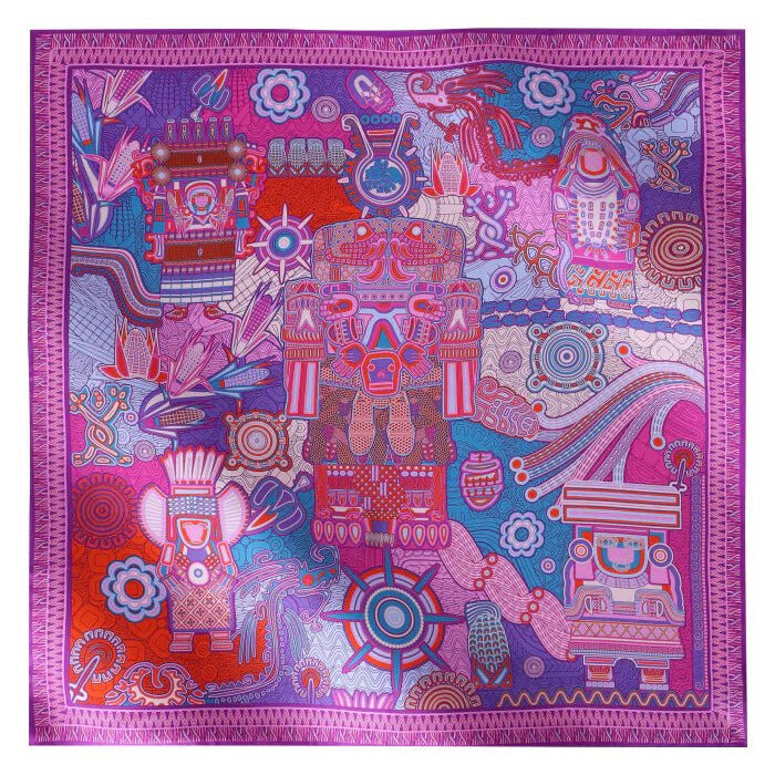 LARGE SILK SCARF - MEXICAN GODDESSES – Pineda Covalin US