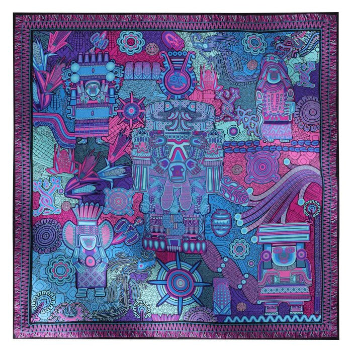 LARGE SILK SCARF - MEXICAN GODDESSES – Pineda Covalin US