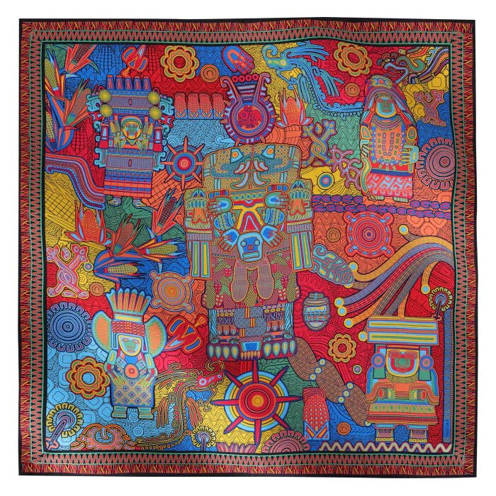 LARGE SILK SCARF - MEXICAN GODDESSES – Pineda Covalin US