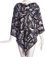 SILK PONCHO - VITRAL MONARCH BUTTERFLY - Pineda Covalin US