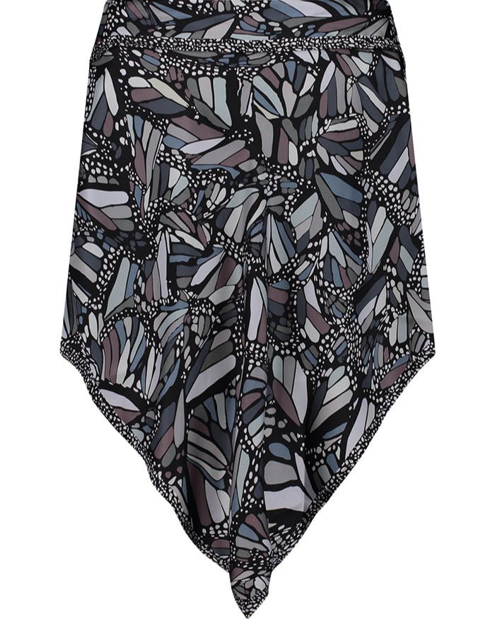 SILK PONCHO - VITRAL MONARCH BUTTERFLY - Pineda Covalin US
