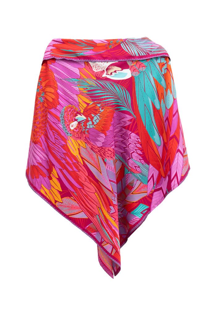 Macaw Silk Poncho - Vibrant Luxury – Pineda Covalin US