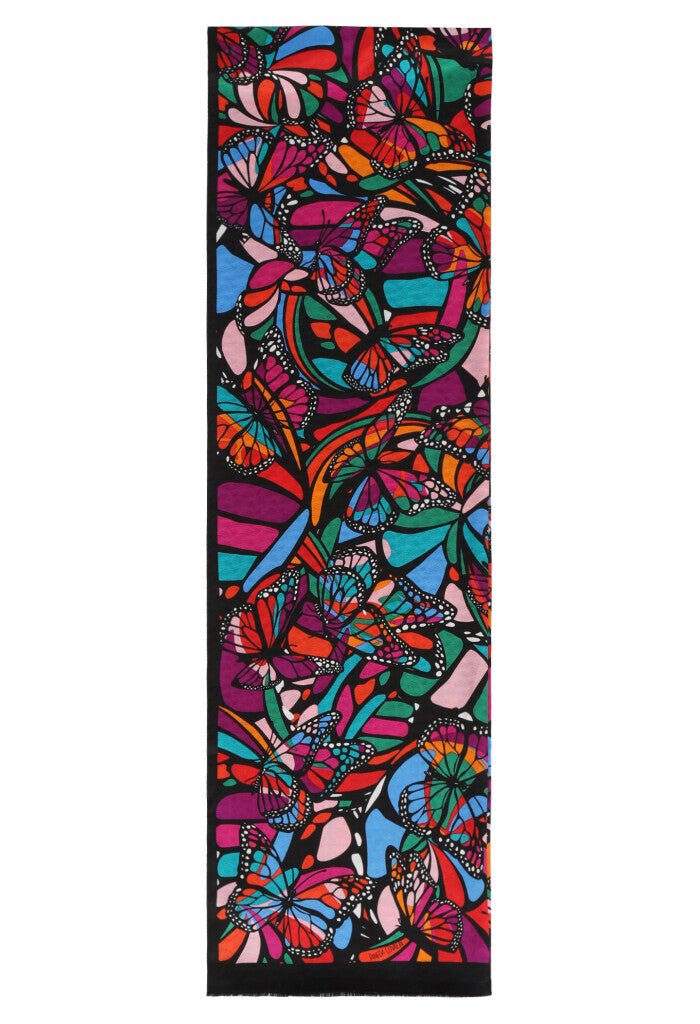 BUTTERFLY FLIGHT - JACQUARD SILK SHAWL - Pineda Covalin US