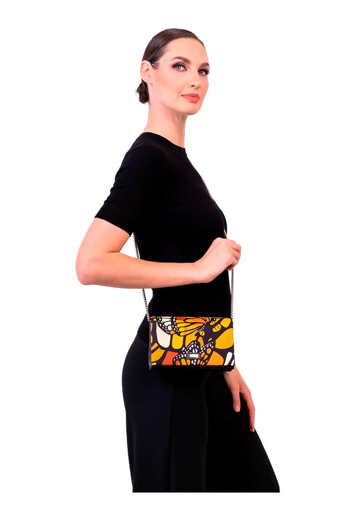 CLUTCH BAG WITH REMOVABLE CHAIN - BUTTERFLY FLIGHT - Pineda Covalin US