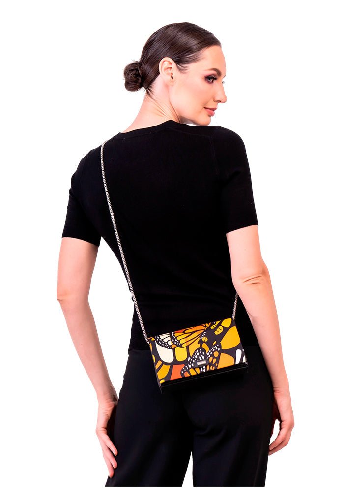 CLUTCH BAG WITH REMOVABLE CHAIN - BUTTERFLY FLIGHT - Pineda Covalin US