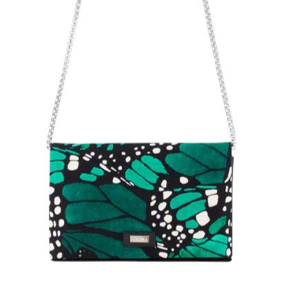 CLUTCH WITH REMOVABLE CHAIN - MACRO BUTTERFLY - Pineda Covalin US
