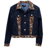 Denim jacket with monarch butterfly patterns