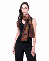 DOUBLE SIDED LONG JACQUARD SCARF - FOLIAGE - Pineda Covalin US