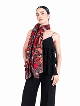 DOUBLE SIDED LONG JACQUARD SCARF - VITRAL BUTTERFLY - Pineda Covalin US