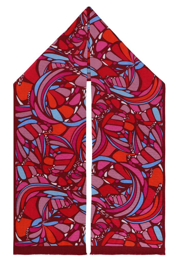 DOUBLE SIDED LONG SCARF - ABSTRACT BUTTERFLY - Pineda Covalin US