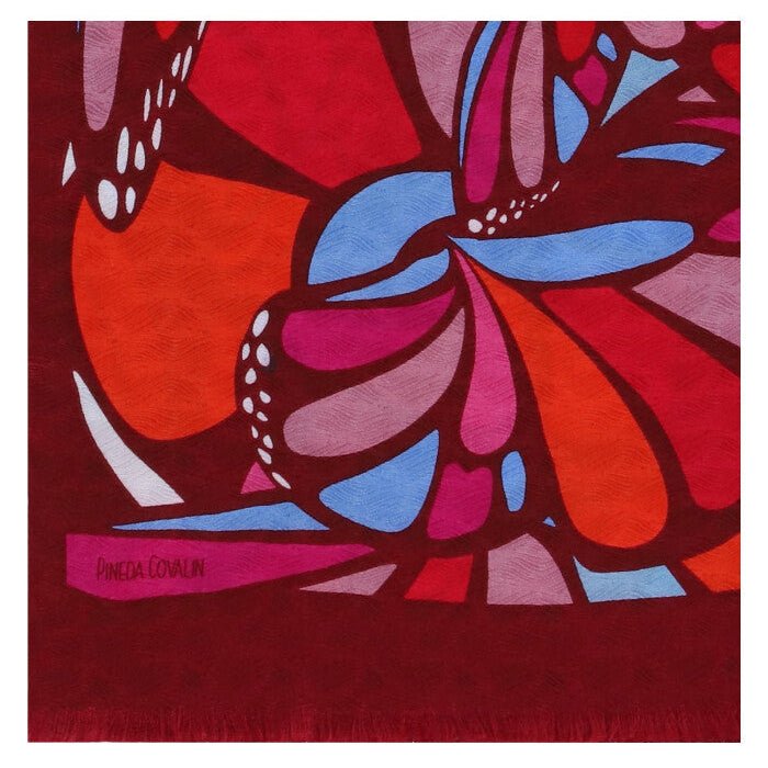 DOUBLE SIDED LONG SCARF - ABSTRACT BUTTERFLY - Pineda Covalin US