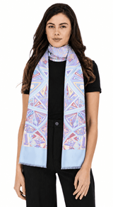 DOUBLE SIDED LONG SILK SCARF - ART DECO - Pineda Covalin US