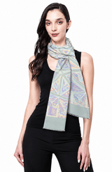 DOUBLE SIDED LONG SILK SCARF - ART DECO - Pineda Covalin US