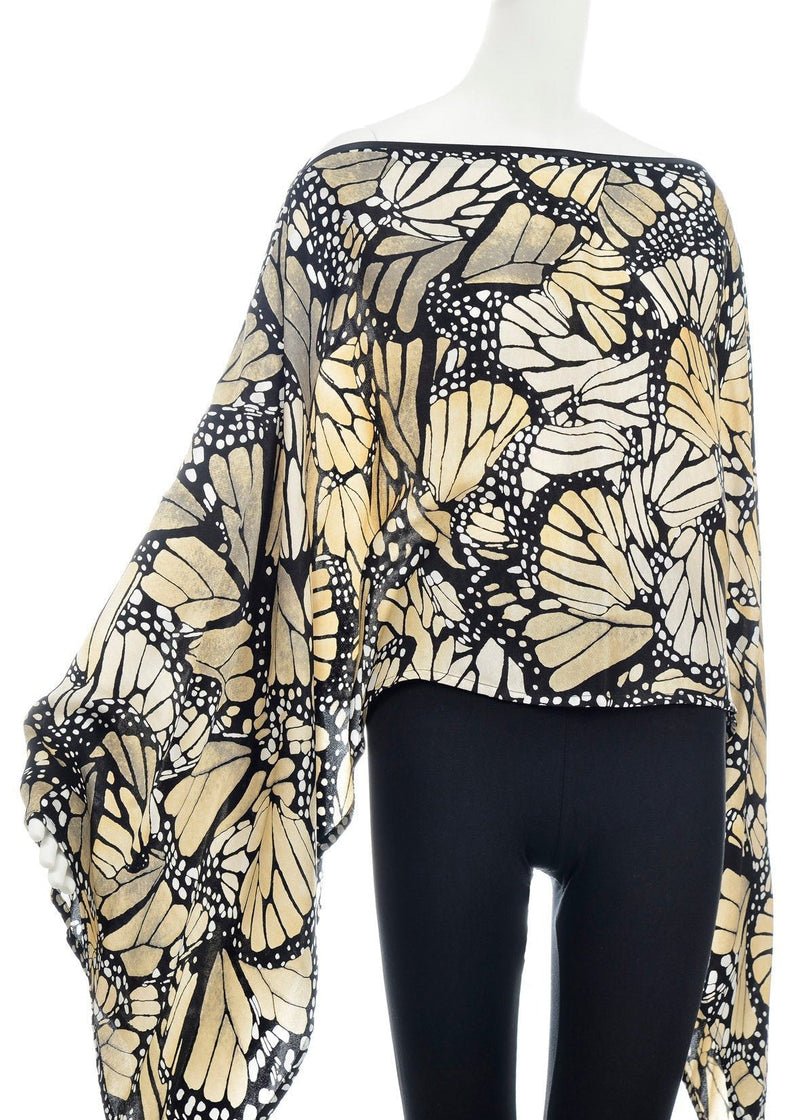 JACQUARD SILK HUIPIL - MONARCH BUTTERFLY - Pineda Covalin US