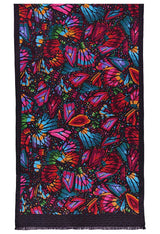 JACQUARD SILK SHAWL - EMBROIDERED BUTTERFLY - Pineda Covalin US