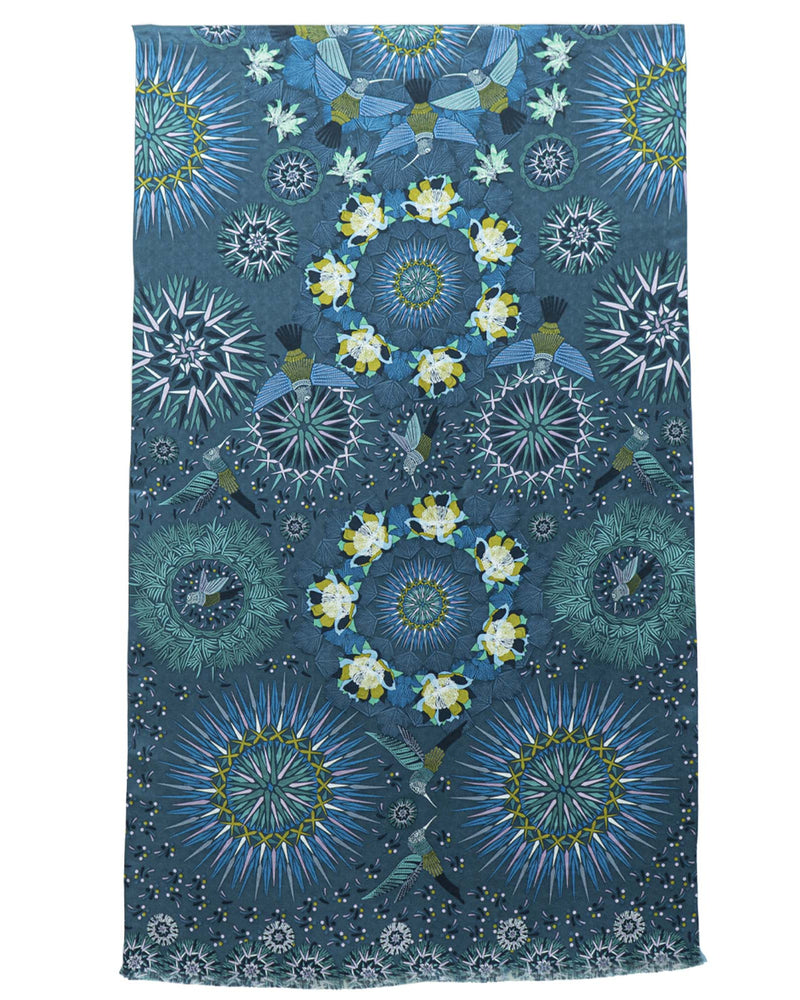 JACQUARD SILK SHAWL – HUMMINGBIRD - Pineda Covalin US