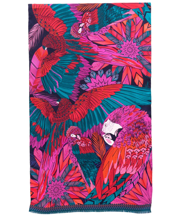 JACQUARD SILK SHAWL - MACAW - Pineda Covalin US