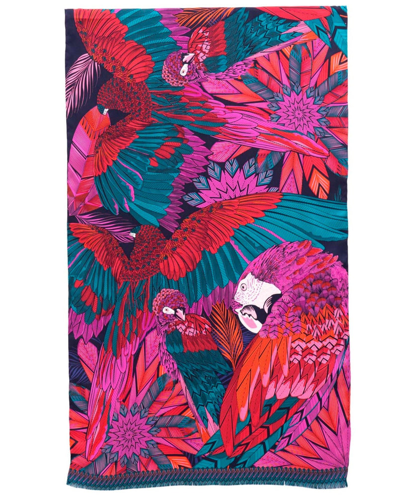 JACQUARD SILK SHAWL - MACAW - Pineda Covalin US