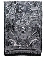 JACQUARD SILK SHAWL - MEXICAN GODDESSES - Pineda Covalin US