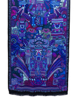 JACQUARD SILK SHAWL - MEXICAN GODDESSES - Pineda Covalin US