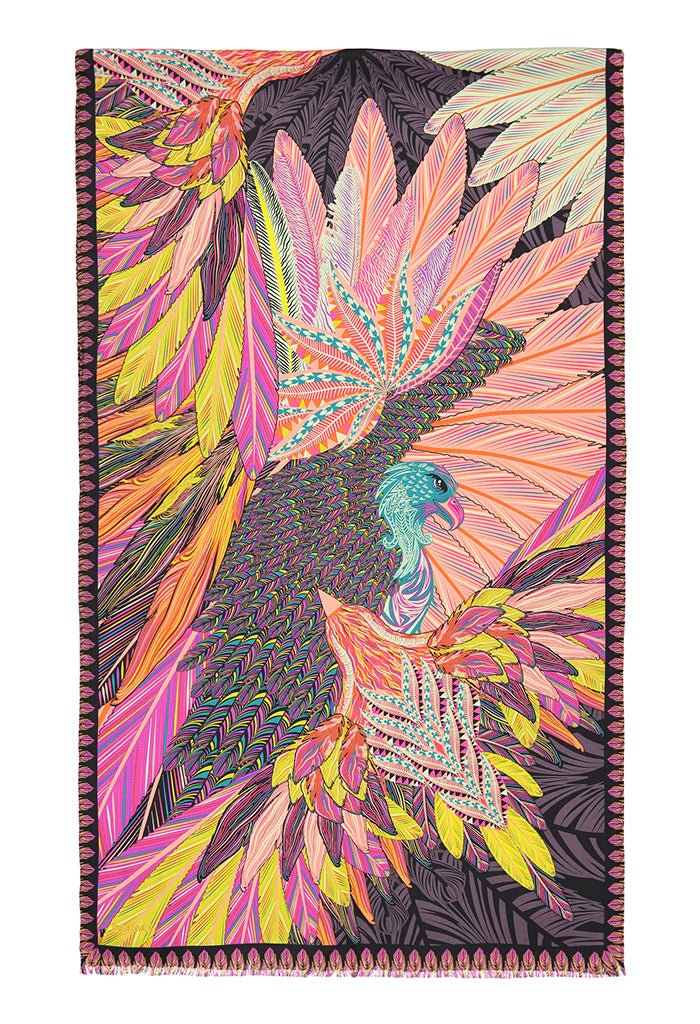 JACQUARD SILK SHAWL - MEXICAN GOLDEN EAGLE - Pineda Covalin US