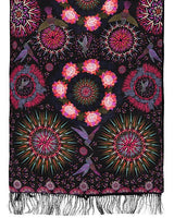 JACQUARD SILK SHAWL WITH VELVET – HUMMINGBIRD - Pineda Covalin US