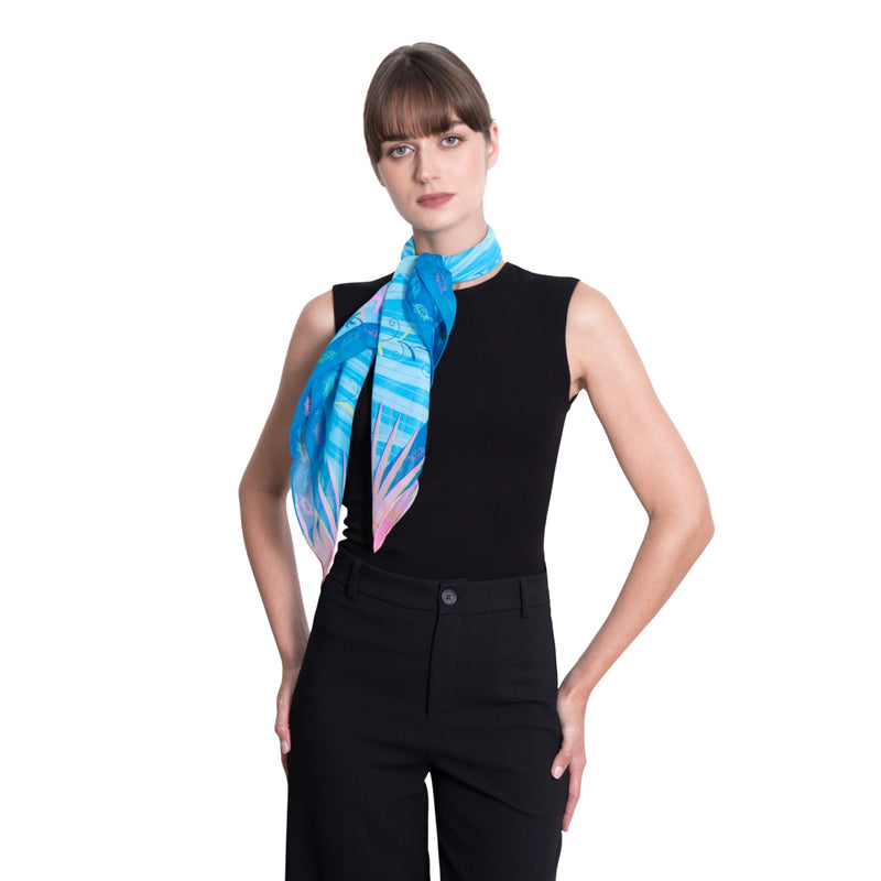 LARGE CHIFFON SCARF - PALM TREES - Pineda Covalin US