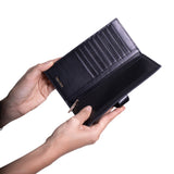 LARGE LEATHER WALLET - XOOK ENGRAVED BUTTERFLY - Pineda Covalin US