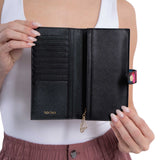 LARGE SAFFIANO WALLET - XOOK EMBROIDERED BUTTERFLY - Pineda Covalin US